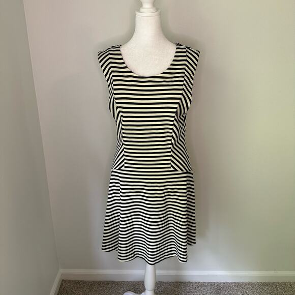 Free People black and white striped mini a-line dress size L - Picture 2 of 12